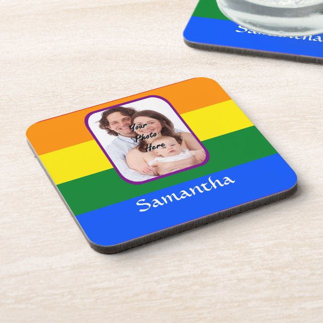 Rainbow coloured coaster (Left Side)