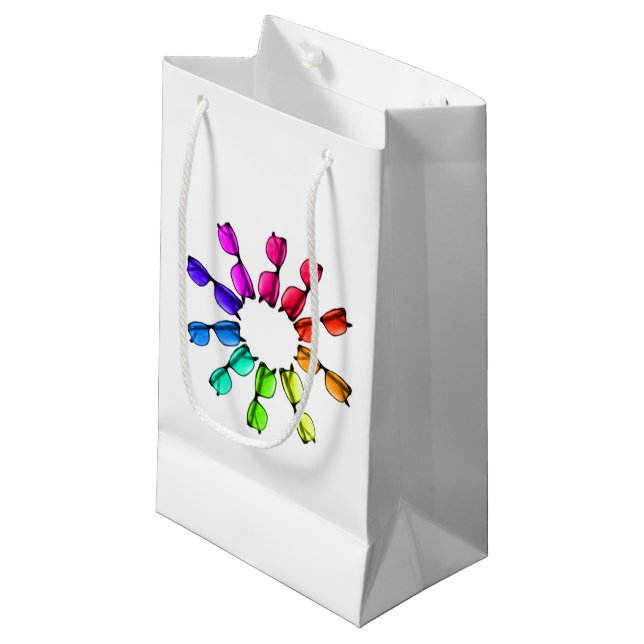 Rainbow Coloured Eye Glasses Gift Bag (Front Angled)