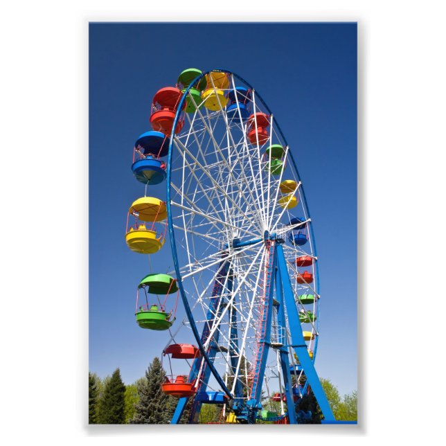 Rainbow Coloured Ferris Wheel Photo Print (Front)
