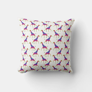 Rainbow Coloured Giraffe Cushion