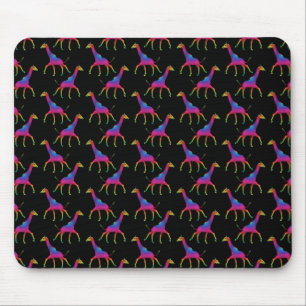 Rainbow Coloured Giraffe Mouse Pad