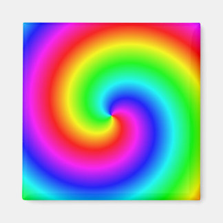 Rainbow-coloured gradient spiral magnet