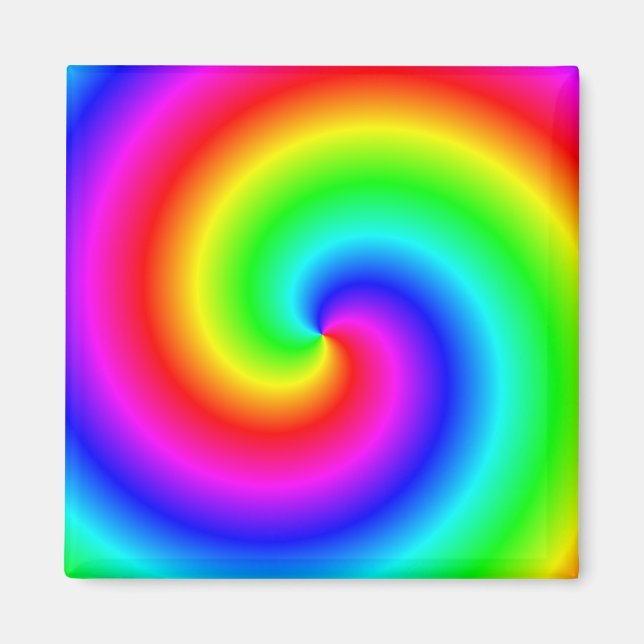 Rainbow-coloured gradient spiral magnet (Front)