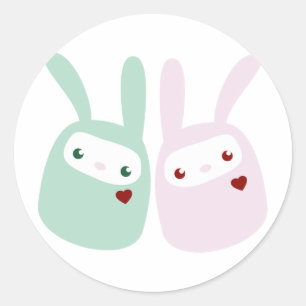 Rainbow Coloured Gumdrop Bunnies Classic Round Sticker