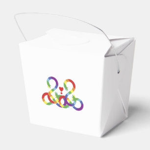 Rainbow, coloured hands favour box