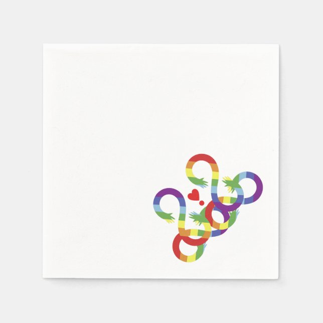 Rainbow, coloured hands napkin (Front)