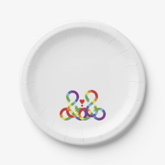Rainbow, coloured hands paper plate
