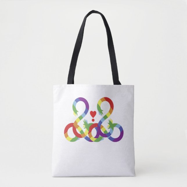 Rainbow, coloured hands. Tote Bag (Front)