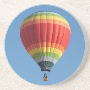 Rainbow coloured hot air balloon coaster