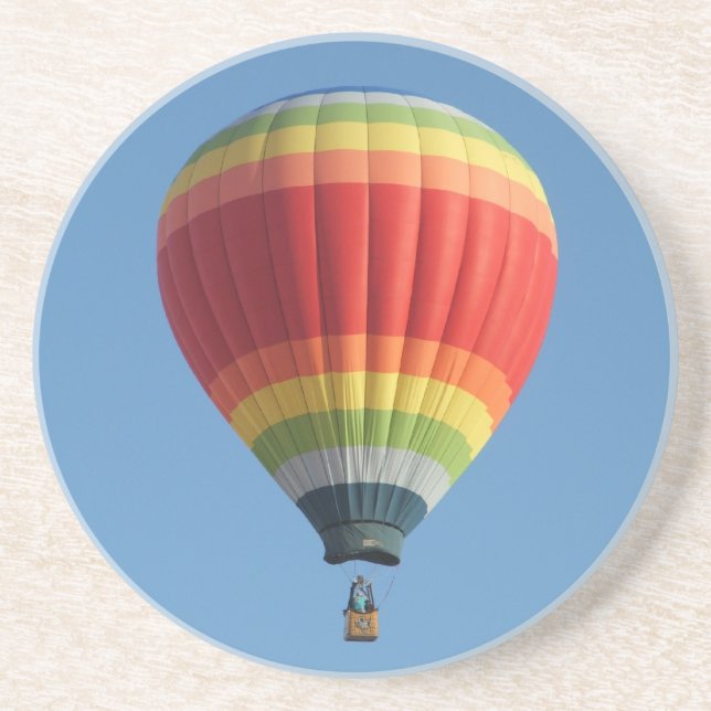 Rainbow coloured hot air balloon coaster (Front)