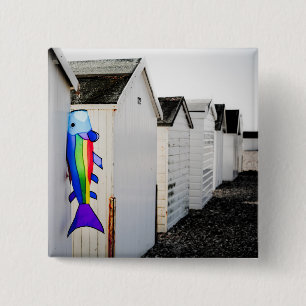 Rainbow Coloured Kite 15 Cm Square Badge