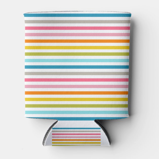 Rainbow. Coloured lines. Funny colours Can Cooler (Front)