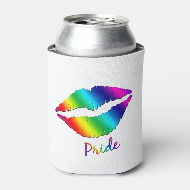 Rainbow Coloured Lips Can Cooler (Can Front)