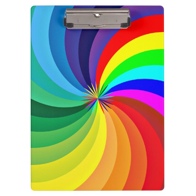 Rainbow Coloured Mandala-46556 Clipboard (Front)