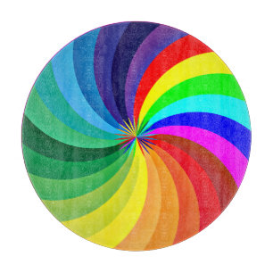 Rainbow Coloured Mandala-46556 Cutting Board