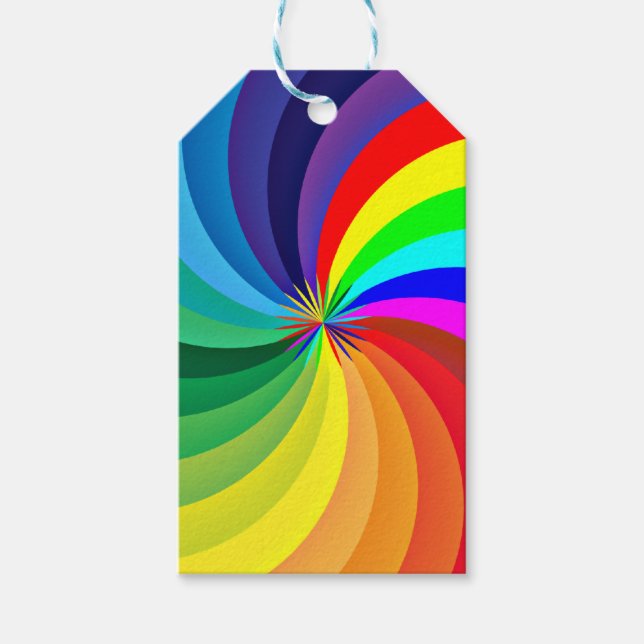 Rainbow Coloured Mandala-46556 Gift Tags (Front)