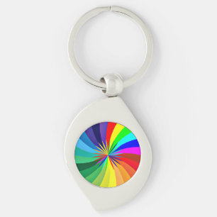 Rainbow Coloured Mandala-46556 Key Ring