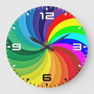Rainbow Coloured Mandala-46556 Large Clock