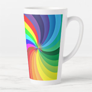 Rainbow Coloured Mandala-46556 Latte Mug