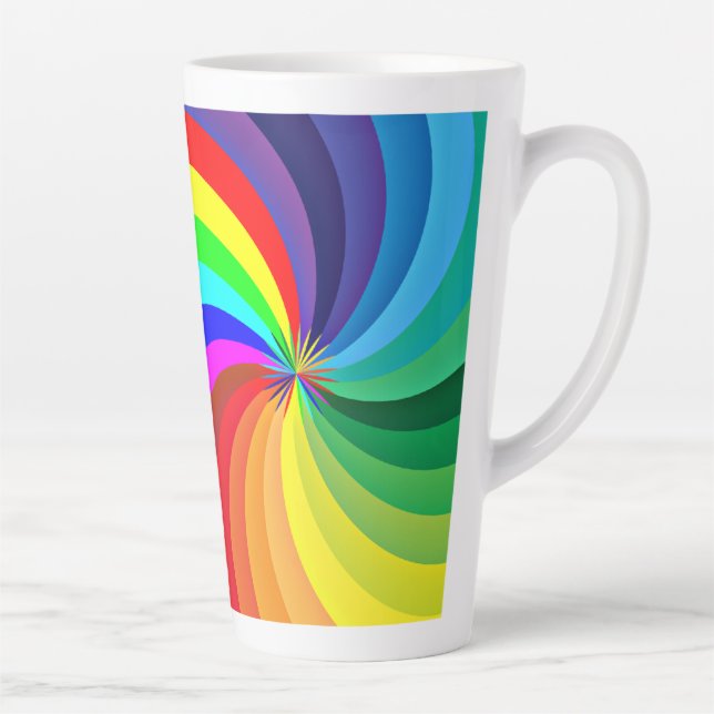 Rainbow Coloured Mandala-46556 Latte Mug (Right)