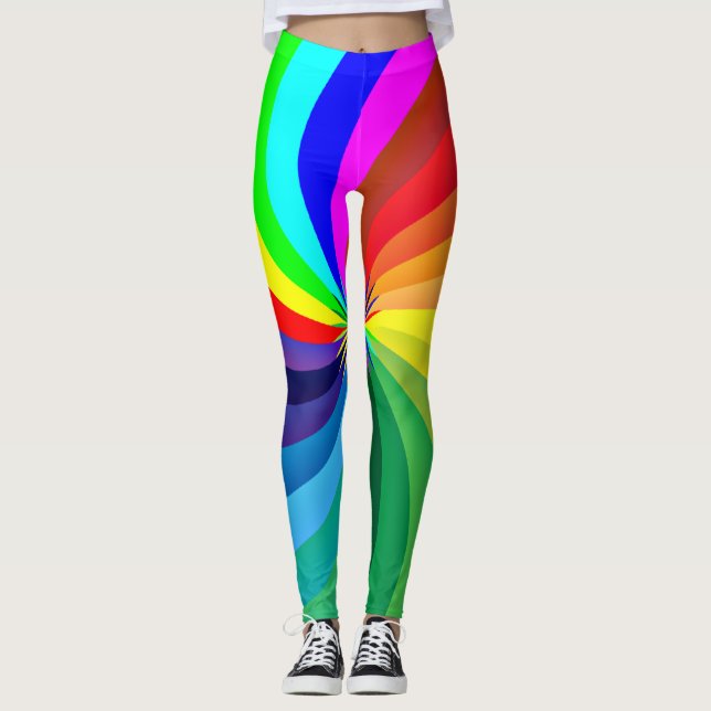 Rainbow Coloured Mandala-46556 Leggings (Front)