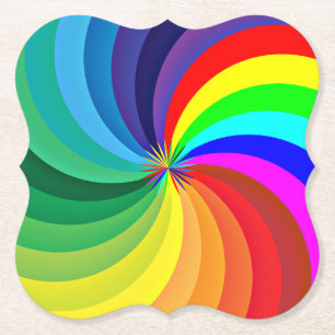 Rainbow Coloured Mandala-46556 Paper Coaster