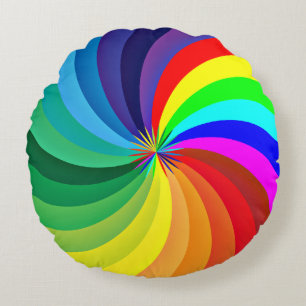 Rainbow Coloured Mandala-46556 Round Cushion