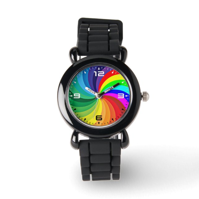 Rainbow Coloured Mandala-46556 Watch (Front)