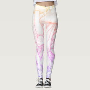 Rainbow Coloured Mushrooms on Customised Modern Leggings