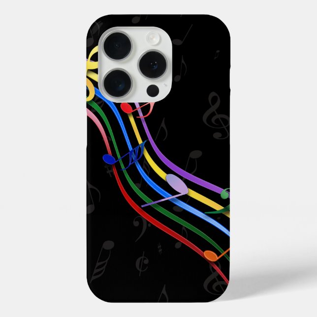 Rainbow Coloured Music Notes  Case-Mate iPhone Case (Back)