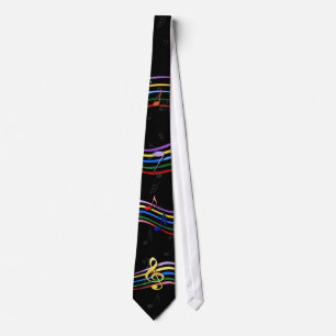Rainbow Coloured Music Notes Tie