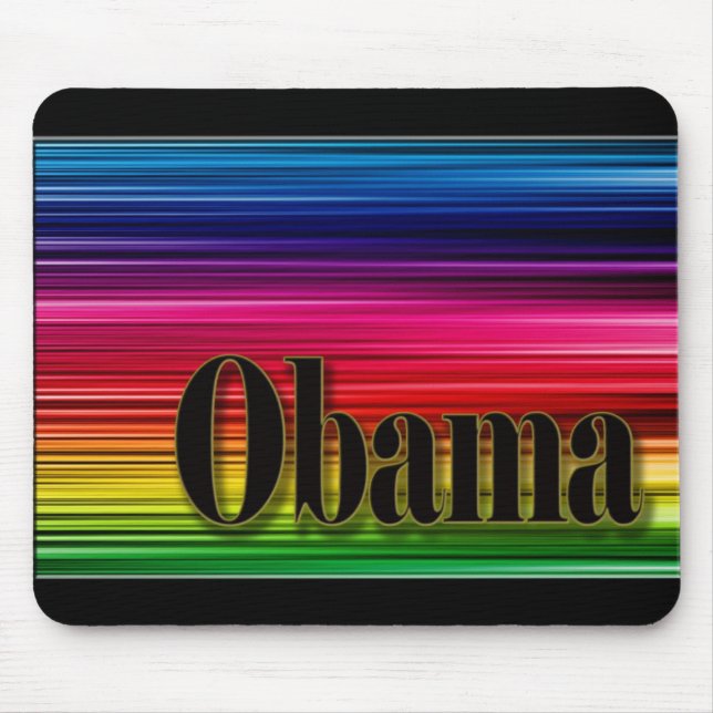 Rainbow coloured Obama mousepad (Front)