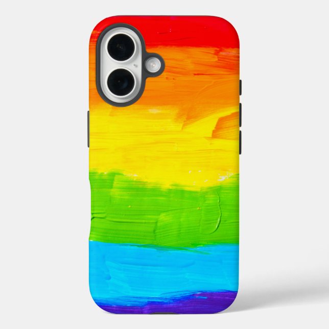 Rainbow Coloured Paint Strokes Case-Mate iPhone Case (Back)