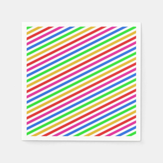 Rainbow Coloured Paper Napkins (Front)