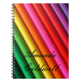 Rainbow coloured pencils notebook