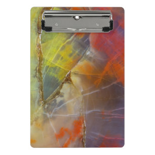 Rainbow Coloured Petrified Wood Mini Clipboard