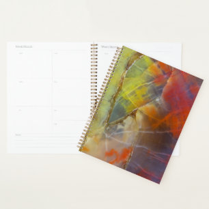 Rainbow Coloured Petrified Wood Planner