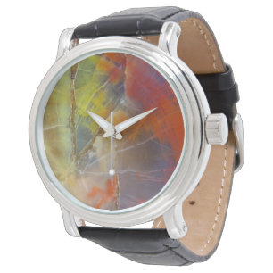 Rainbow Coloured Petrified Wood Watch