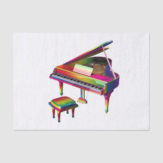 Rainbow Coloured Piano Tissue Paper (Front)