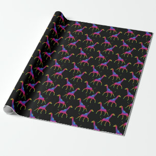 Rainbow Coloured Psychedelic Giraffes Wrapping Paper