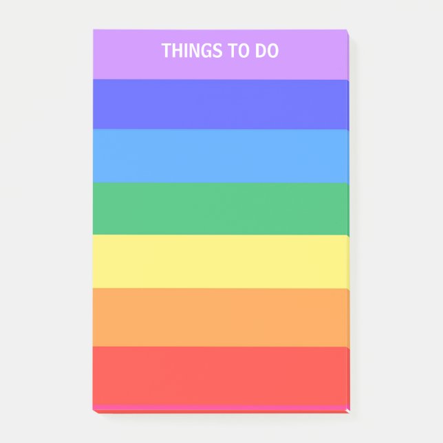 Rainbow Coloured Stripes Things To Do Post-it Notes (Front)