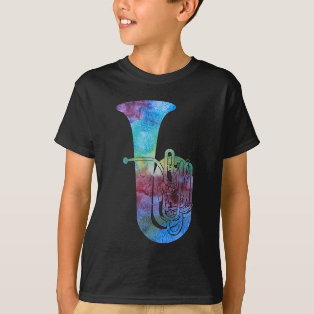 Rainbow Coloured Tuba T-Shirt (Front)