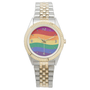 Rainbow Coloured Wavy Lines Watch