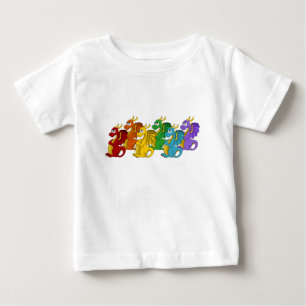 Rainbow colourful dragons cartoon  baby T-Shirt