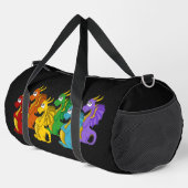 Rainbow colourful dragons cartoon  duffle bag (Right Corner)