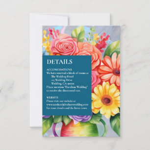 Rainbow Colourful Flowers Details Enclosure Cards