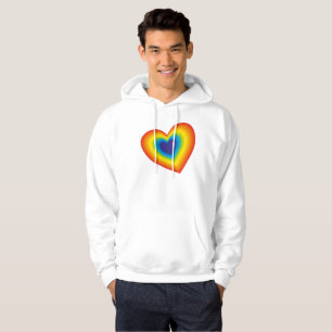rainbow colourful heart hoodie