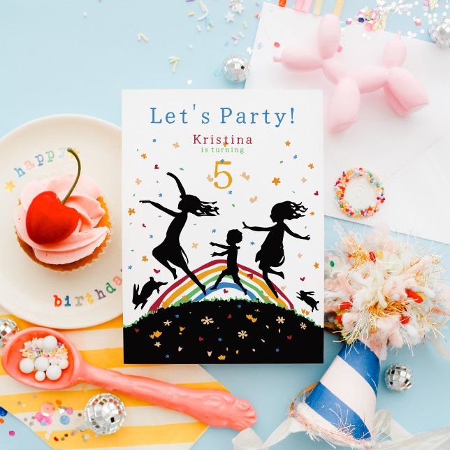 Rainbow Colourful Kids Birthday Fun Invitation (Creator Uploaded)