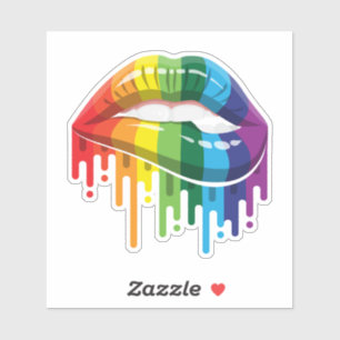 Rainbow Colourful  Lips Flag