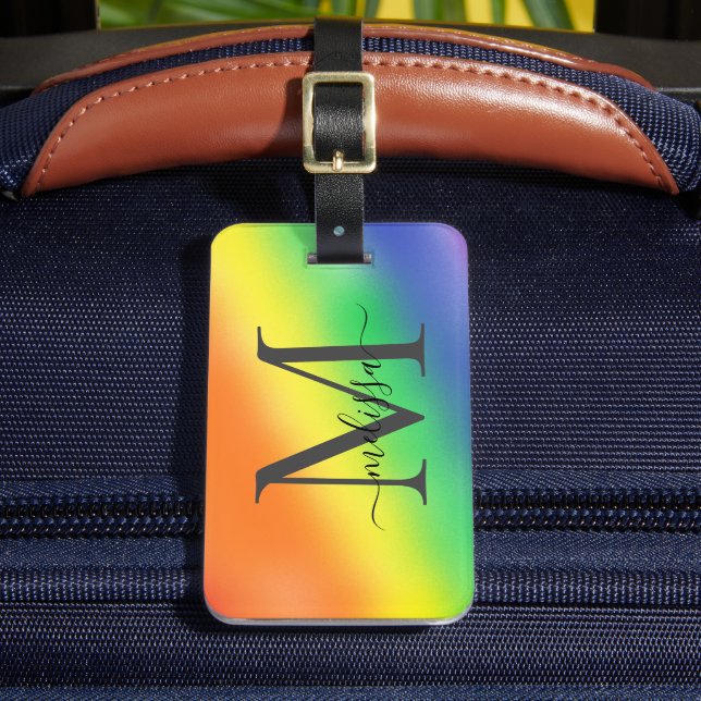 Rainbow Colourful  Luggage Tag (Front Insitu 2)